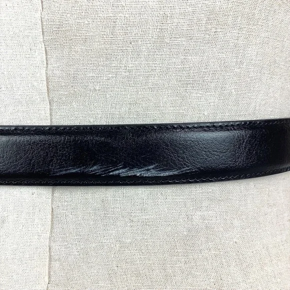 Women’s Black Bonded Leather Belt Size 26-28 - Picture 5 of 8